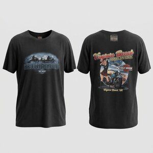 Harley-Davidson Tee T-Shirt 3XL Black Brotherhood 2018 Virginia Beach New